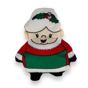 Merry and Bright Mrs. Clause Crinkle Thrash Flat Plush Dog Toy‎ Winter Holiday